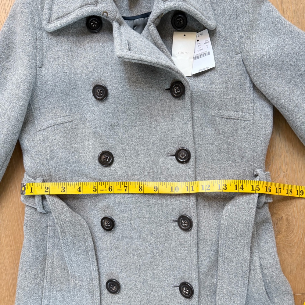 J. Crew Boulevard Wool Stadium-Cloth Trench Coat - Sz 0 - Picture 10 of 12